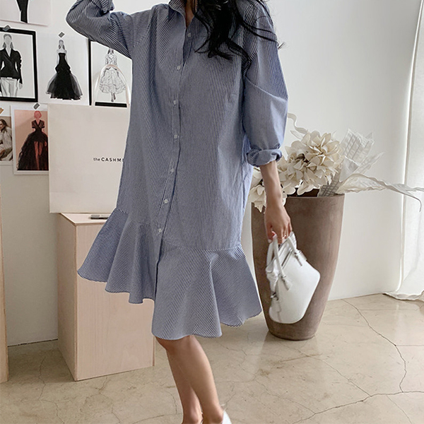 【Women】2022年春夏新作　韓国風レディース服　ワンピース　ブルー　ファッション