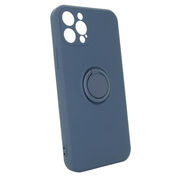 iPhone12Pro ネイビーブルー スマホケース アイフォン iPhoneシリーズ シリコン リングケース