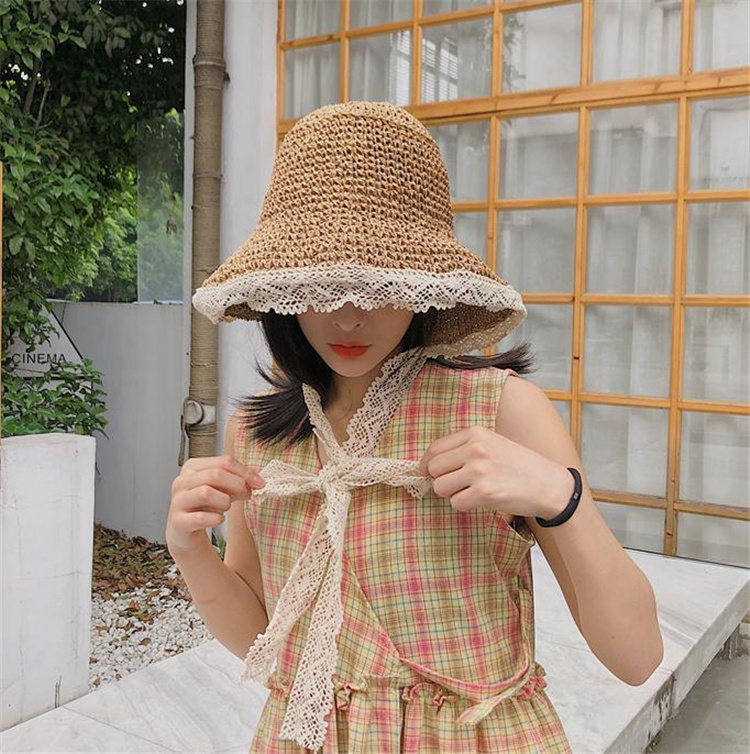 こなれ感たっぷり、大人のコーデにこの1枚。韓国ファッション 麦わら帽子 夏 レース 編み物 ビーチハット オープンブリッジ 合同会社  問屋・仕入れ・卸・卸売の専門【仕入れならNETSEA】