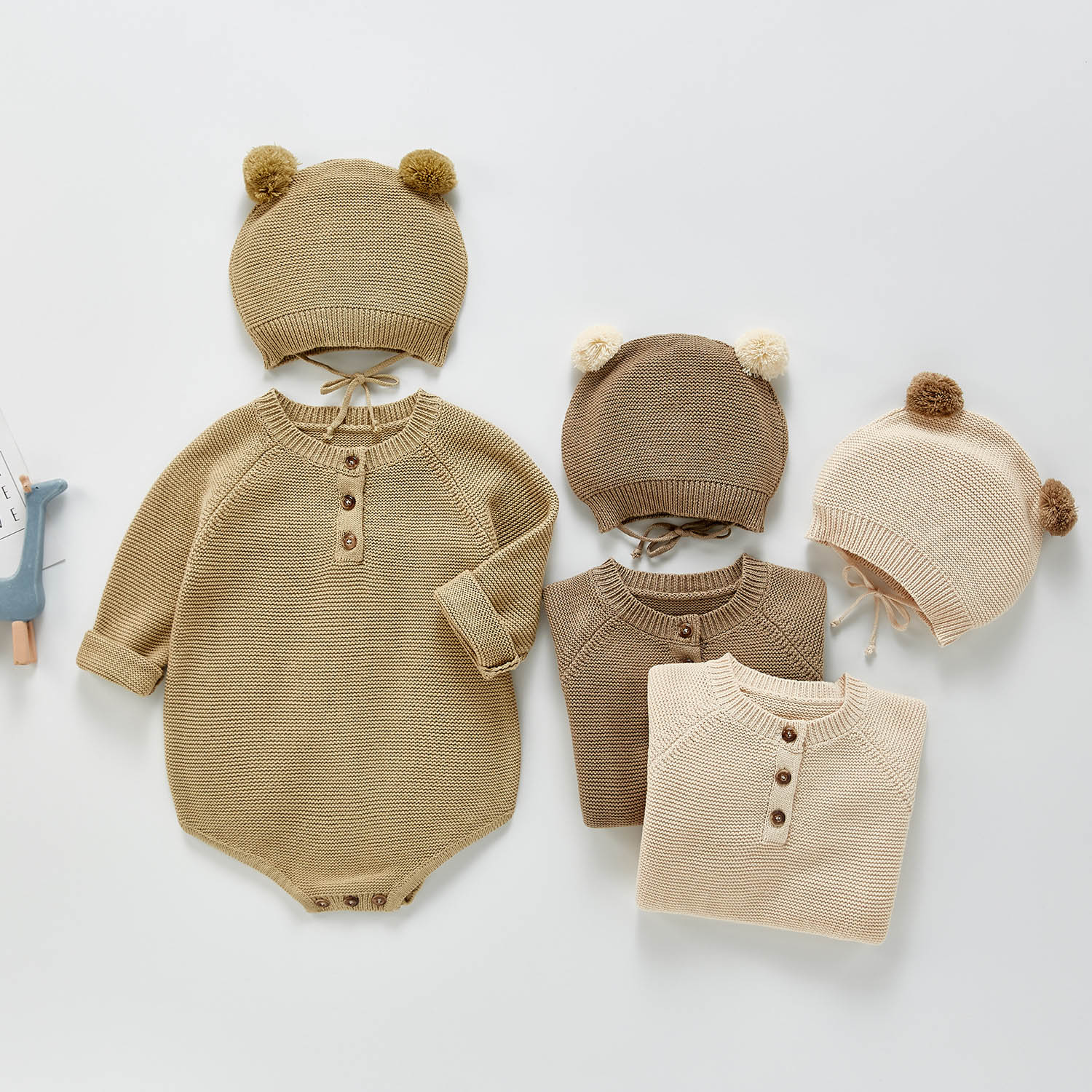 21韓国秋新作 可愛い 男の子 女の子 幼児 長袖 ロンパース 編み物 セーター ハット 子供服 アパレル 株式会社 光輝 問屋 仕入れ 卸 卸売の専門 仕入れならnetsea
