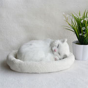 早秋限定SALE!! 高品質 マペット呼吸する猫 シミュレーション ぬいぐるみ ペットの子猫 動物 偽の猫
