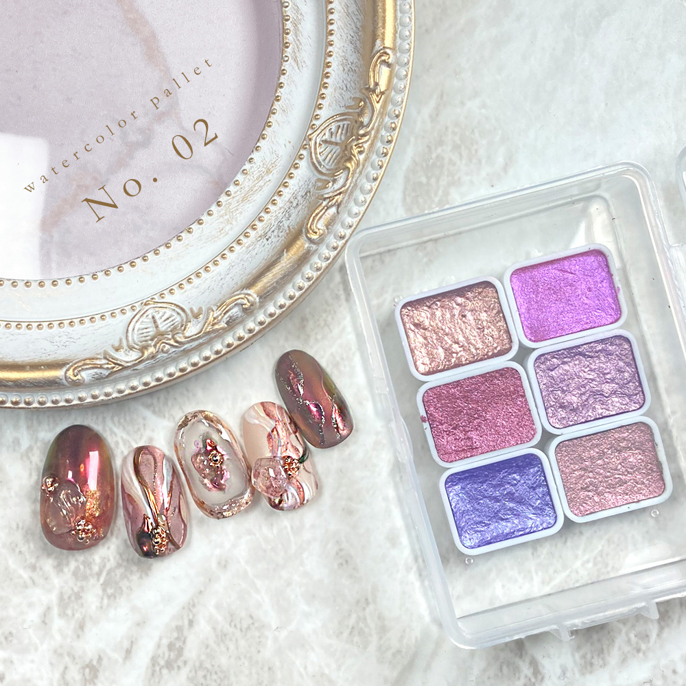 メタリックパール入り 水彩パレット 全５種 ニュアンスネイル 大理石ネイル 水彩アート 美容 健康 Only Sweet Nail 問屋 仕入れ 卸 卸売の専門 仕入れならnetsea