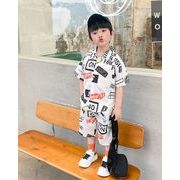 【2点セット】春夏新作 子供服    アパレル 半袖  シャツ+カジュアルパンツ    男の子
