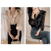 秋 フェミニン トップス 可愛い シャツ 長袖