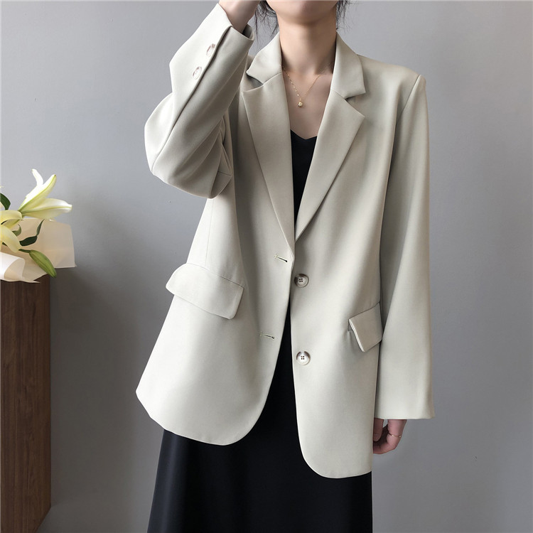 シルエットが美しい。 ホワイト スーツ コート 女性 2021年秋 新スタイル 韓国語版