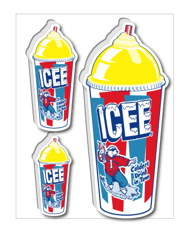 ICEE NEW CUP イエロー ステッカー ICE005 アメリカン雑貨 グッズ くま クマ 熊