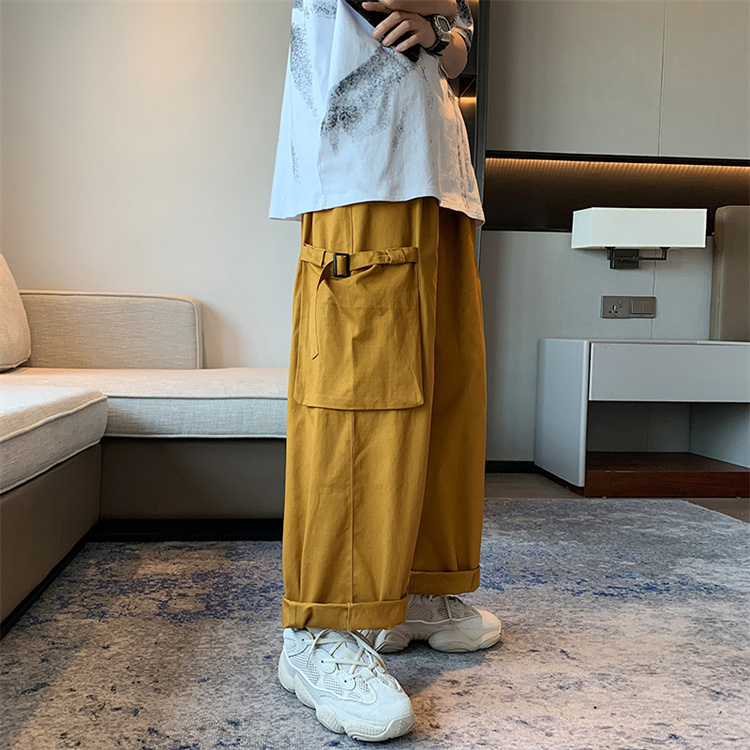 オシャレの幅が広がる 韓国ファッション カーゴパンツ ストレートレッグ 九分丈パンツ ワイドパンツ