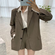 韓国ファッション カジュアル 百掛け ニュートラルウィンド スーツ コート ショートパンツ