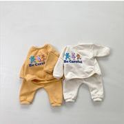 韓国 ins 秋 子供 かわいい赤 ちゃん熊 衛服 ズボンセット 漫画 簡単 に二点セット