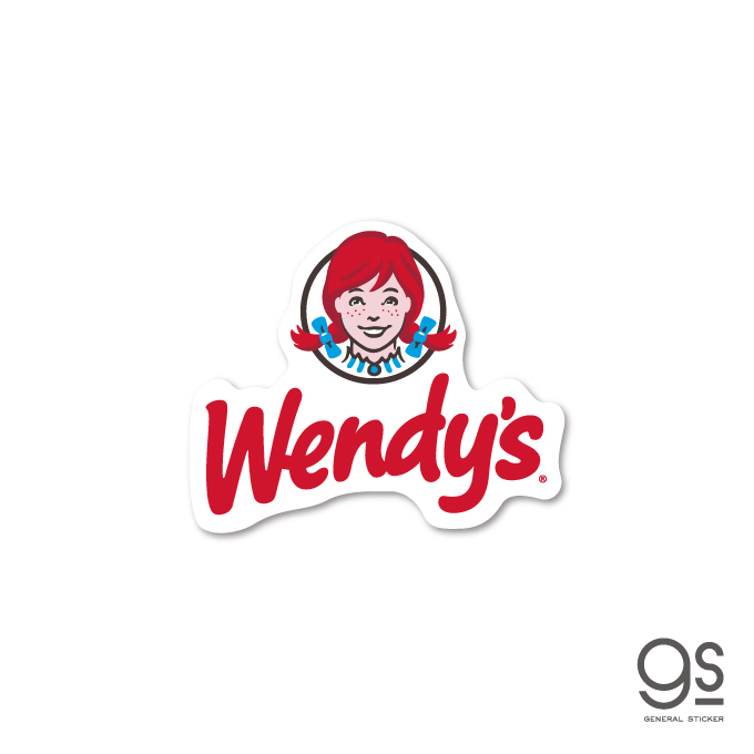 ウェンディーズ ミニステッカー ウェンディーちゃんとロゴ キャラクター WENDY'S WEN034 公式 ステッカー