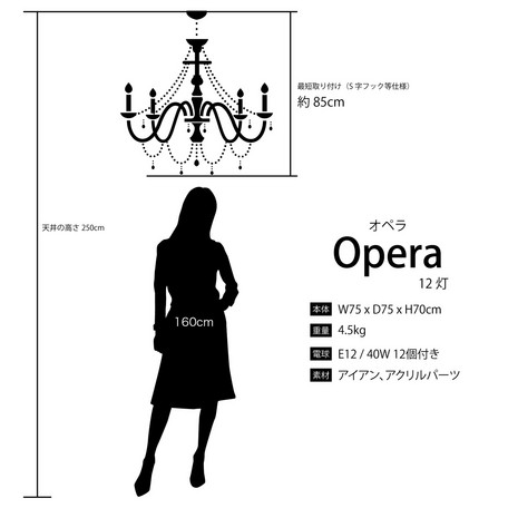 LED電球対応☆ノックダウン☆１２灯シャンデリア☆オペラ ダーク