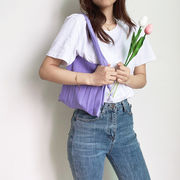 プリーツニットバッグ　トートバッグ　人気　レディース　韓国ファッション　