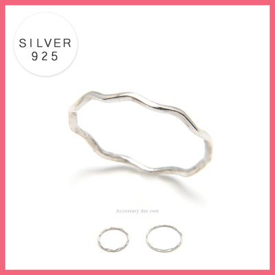 【SILVER】シンプルウェーブラインリング