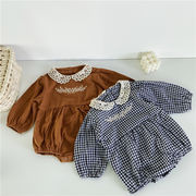 秋冬 　 女の子　子供服　可愛い　韓国風　長袖 刺繍　ロンパース