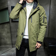 改心率が極めて高い 韓国ファッション カジュアル 暖かい コート 厚手 中 長セクション フード付き
