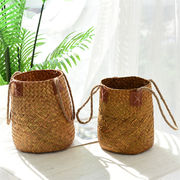 リビングルーム 装飾 竹織り フラワーバスケット 手作り 織り 牧歌的なスタイル 籐