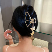 バンスクリップ　ヘアアクセサリー　ヘアピン　ヘアクリップ　髪飾り　金属　蝶々