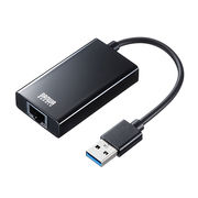 サンワサプライ USB3.2-LAN変換アダプタ(USBハブポート付・ブラック) USB-