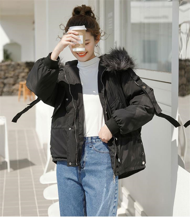 韓国ファッション 2021 秋冬 ダウン綿の服 レディース 短いスタイル 大