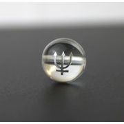 【オリジナル商品】カービング　占星術　海王星　水晶(銀彫り)　12mm