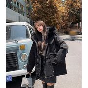 韓国ファッション 2021 冬 新品 女性 綿の服 フード付き 裏起毛 コート ゆったりする 学院風 トレンド