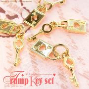 ★2個★L&A original charm★トランプのチャーム★鍵とセット★K16GP★♪“Trump Key set”