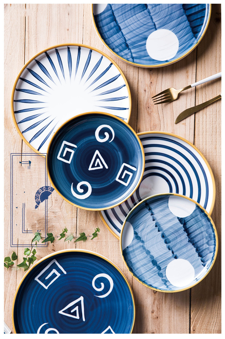 韓国ファッション 和風 食器 アイデア お皿 食器 家庭用 セラミック 平皿のスープ椀