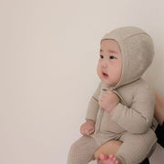 韓国子供服  赤ちゃん スーツ 長袖ロンパース 可愛い　無地　パンツ  &#31616;単なニット