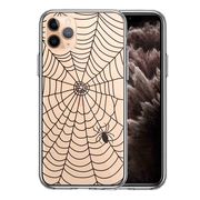 iPhone11pro  側面ソフト 背面ハード ハイブリッド クリア ケース カバー スパイダー 蜘蛛 クモ