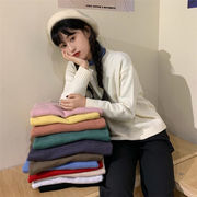 元気少女の衣装 激安セール 2021 新品 ゆったりする オールマッチレトロ 長袖 ベースシャツセーター 12色