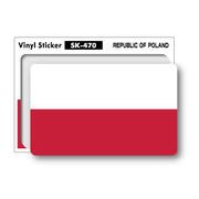 SK470 国旗ステッカー ポーランド POLAND 100円国旗 旅行 スーツケース 車 PC スマホ