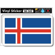SK342 国旗ステッカー アイスランド ICELAND 国旗 PC スマホ スーツケース