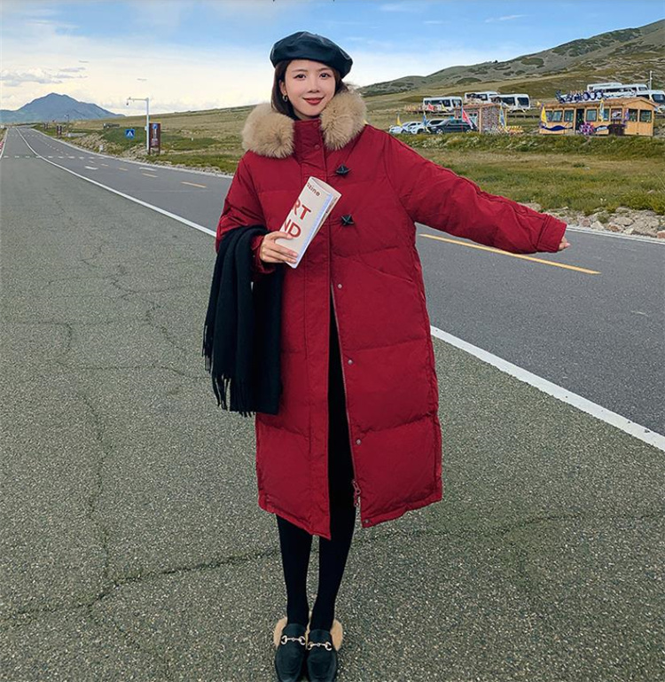 通勤する ダウンコットン カジュアル ゆったりする ミドル丈 2021 冬 毛皮の襟 コート