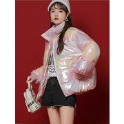 韓国ファッション 2021 冬 学生 短いスタイル 厚手 スタンドカラー 綿の服 パン服