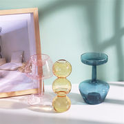 クリエイティブ 水耕栽培 フラワーアレンジメント イレギュラー ガラス 花瓶 燭台