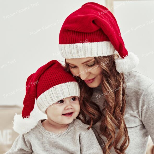 クリスマス帽子　クリスマス飾り物　可愛い帽子　サンタクロースハットニットクリスマス帽