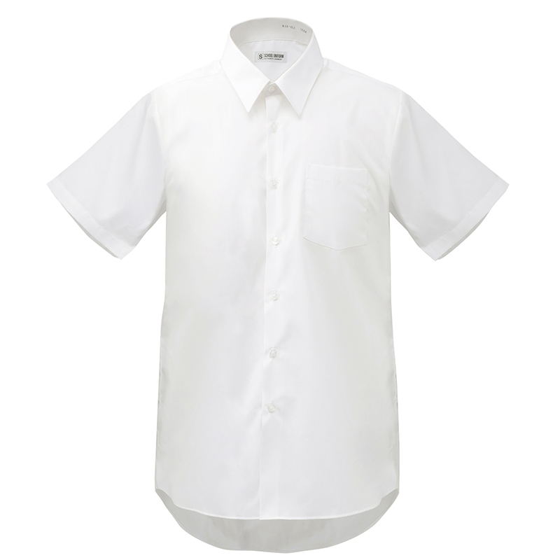 半袖スクールシャツ 男子 形態安定/防汚加工/抗菌防臭 白 150B-185B