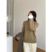 素敵なデザイン 韓国ファッション 暖かい 厚手 ラウンドネック セーター 簡約 肌にやさしい ピュアカラー