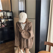 韓国ファッション セーター カーディガン フード付き 怠惰な風 ニット コート
