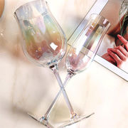 韓国ファッション 2021 新品 気高い ガラス 恋人 レインボー 赤ワイングラス ストライプ カクテルグラス