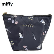 Miffy ミニ舟形ポーチメローフラワー ブラック