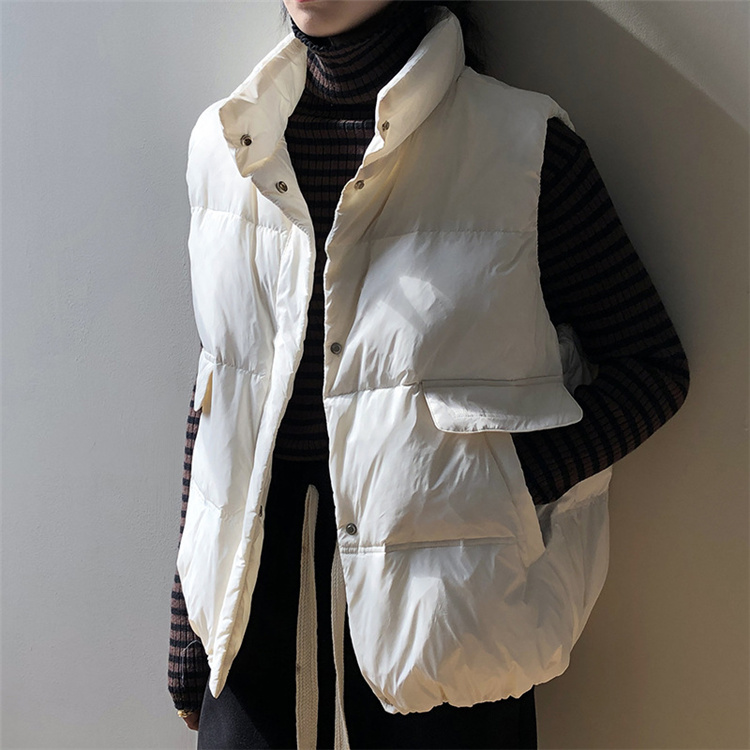 優雅女性らしい 通勤する 2021  冬 気質 カジュアル スタンドカラー 綿の服 ベスト 簡約 ファッション