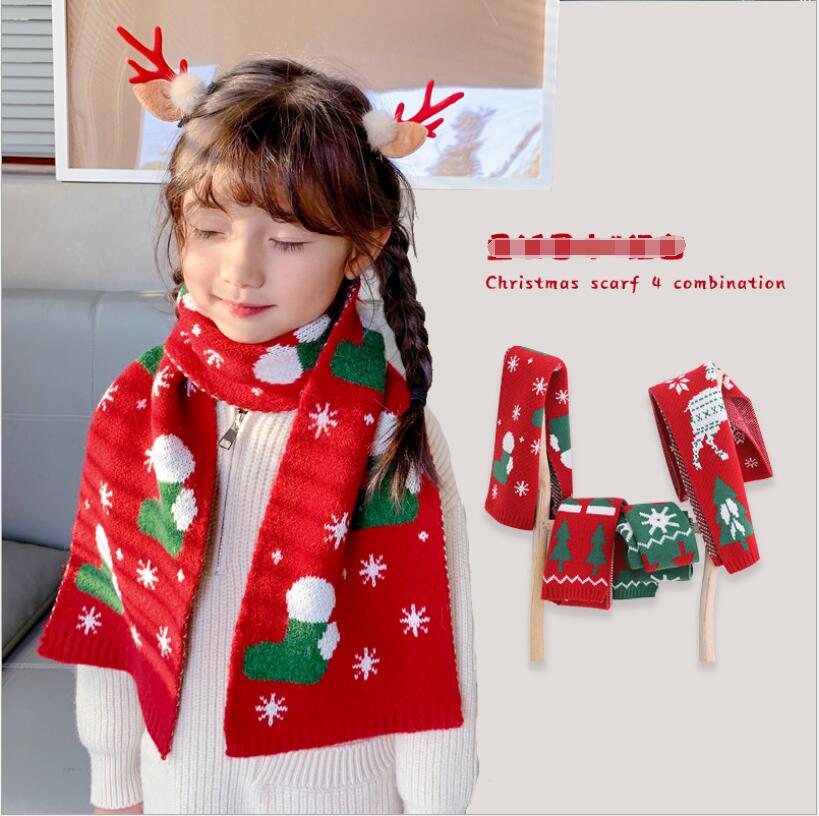 秋冬 子供のスカーフ　厚い暖かい ビブ 男の子女の子　可愛い マフラー  クリスマススカーフ