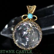 ☆高品質☆【ペンダントトップ】レインボー水晶 丸玉 約20mm