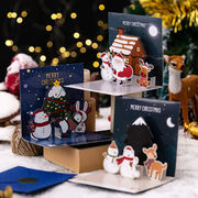 Christmas限定 3D クリスマスカード ひとことメッセージ メッセージカード ギフト 封筒付き 寄せ書き