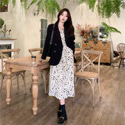 使い心地抜群 韓国ファッション ワンピース ロングスカート ハイウエスト デザインセンス フローラル