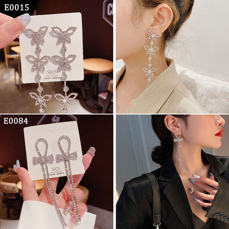 華やかコーデにも負けない存在感♡ロングチェーンピアス レディース ピカピカ イヤリング 縦長 揺れる ロング チェーン