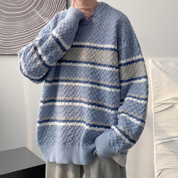 22秋冬新作 メンズ 男 ニット 毛糸 トップス 長袖 丸首 厚手 ボーダー セーター カットソー 3色 M 2xl Www Watsons Biz Id