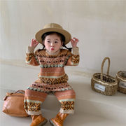 韓国子供服子供セット秋冬韓国版新型セーター赤ちゃん2点セット毛糸ズボン