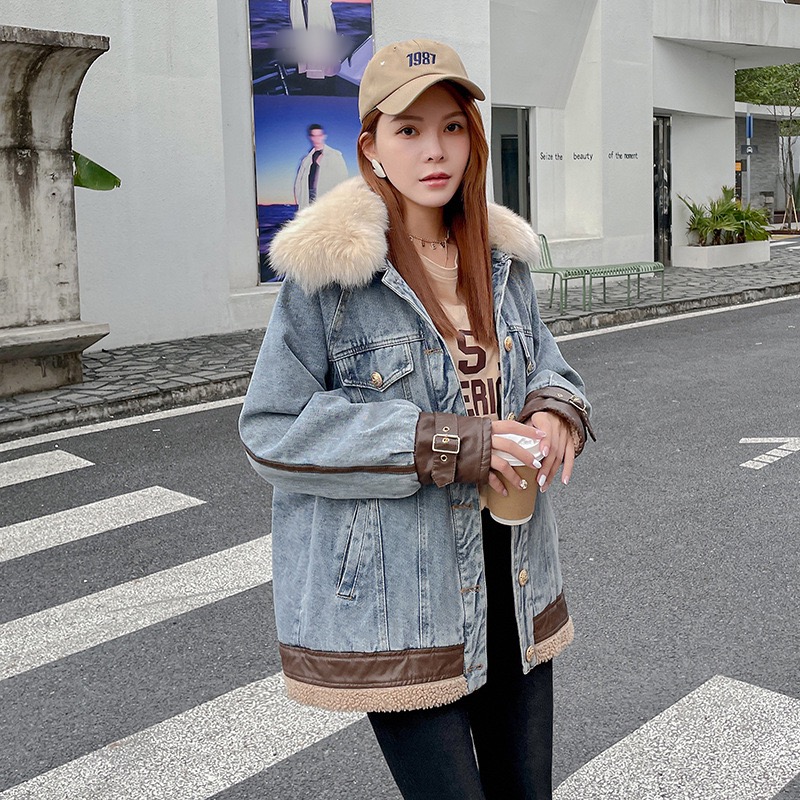新品タグ付き★JILL STUART フェイクファー　デニムジャケット ２way 2021秋冬新作 レディース デニムジャケット ジージャン フェイク